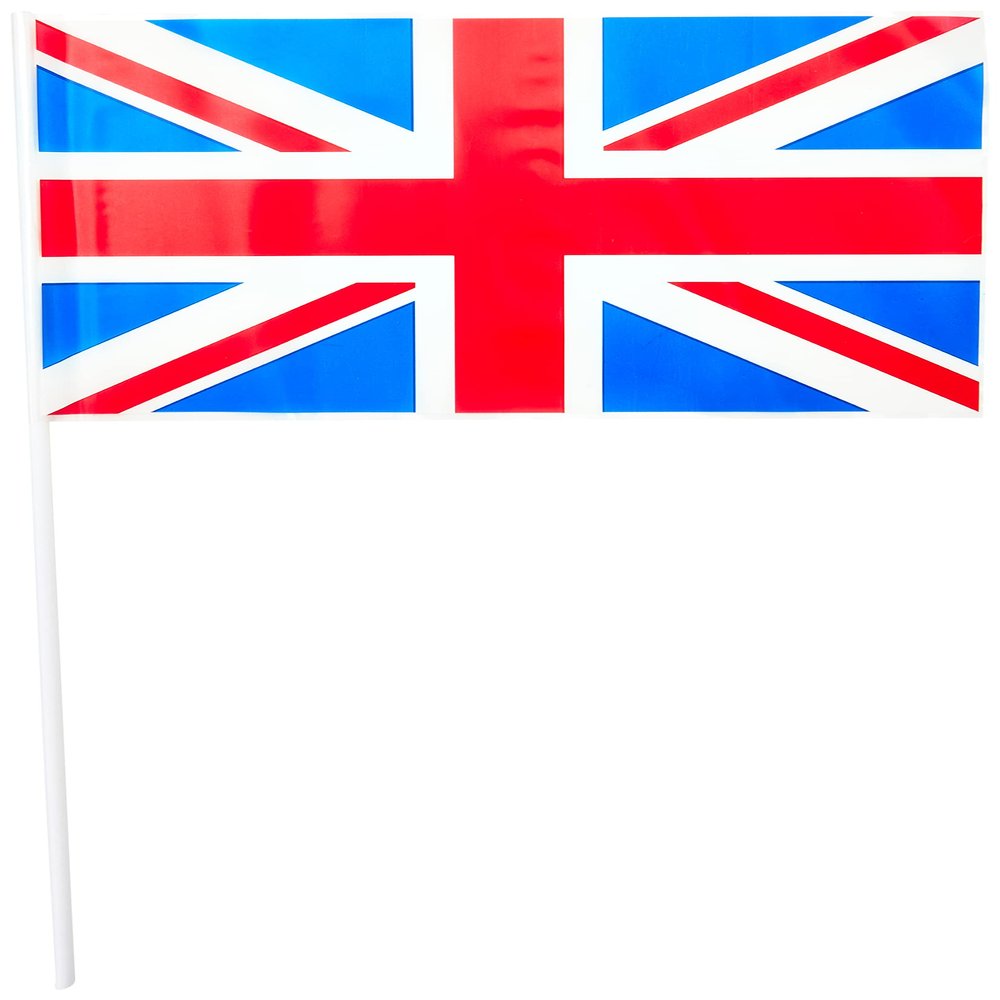 Baker Ross Union Jack Hand Waving Flags - Pack of 12, Queens Platinum Jubilee 2022 Street Party Supplies from