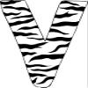 10in. Zebra Animal Print Letter Decals Stickers from A to Z (Zebra-Letter-Decals-V) view 1
