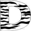 10in. Zebra Animal Print Letter Decals Stickers from A to Z (Zebra-Letter-Decals-D) view 1