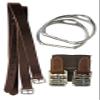 Equitem Leather Rocking Horse, Display or Dog English All Purpose Saddle with Leathers and Irons (Brown with Pink) view 2