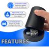 Luck Lab Black Leather Dice Cup with Lid Including 6 Matching Pearl Dice - Blue Velvet Interior for Quiet Shaking - Use for Liars Dice Farkle Yahtzee Board Games, Black view 4