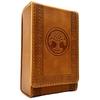 Luck Lab Leather Tarot Card Case/Holder - Brown - For Most Standard Size Tarot Cards (Fits Deck size with Box measuring 4.875 x 2.875 x 1.25)- Tree of LIfe Design view 1