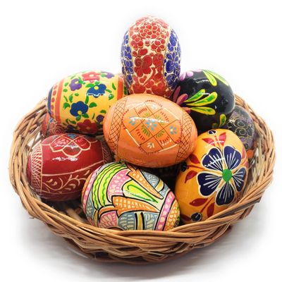 Rumikrafts Handpainted Wooden Easter Eggs, Ecofriendly and Lightweight, Kids Friendly, pisanki Style (Set of 6, Set T)