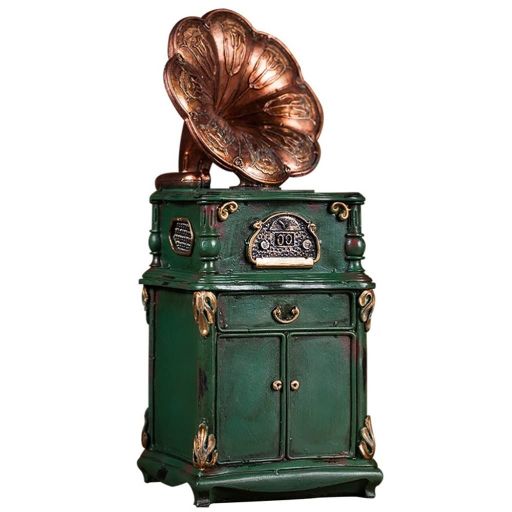WMYDNX Piggy Bank Resin Piggy Bank Vintage Retro Gramophone Money Bank, Savings Jar Ideal Gift for Friend Child Money Saving Challenge Savings