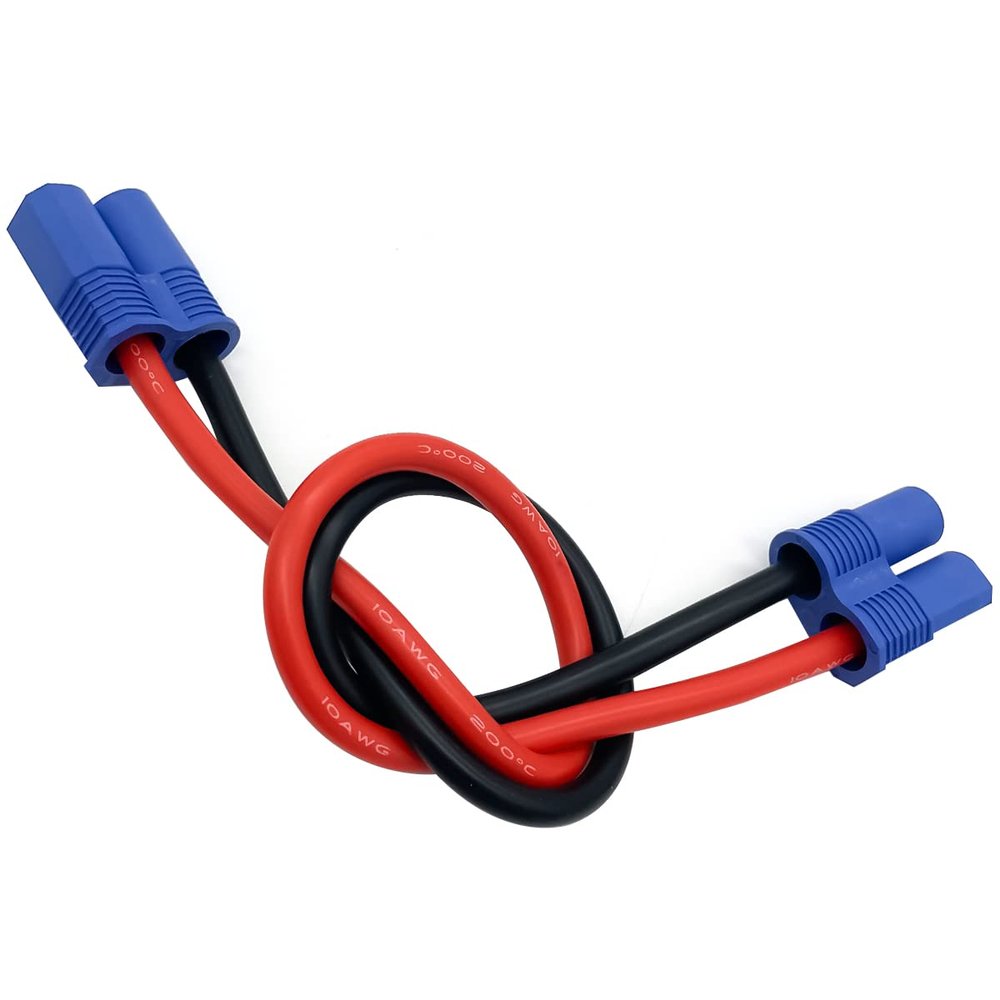 EC8 Male Connector to EC8 Female Connector RC Extension Cable Lead Adapter for RC Battery Charger (30CM / 10AWG)