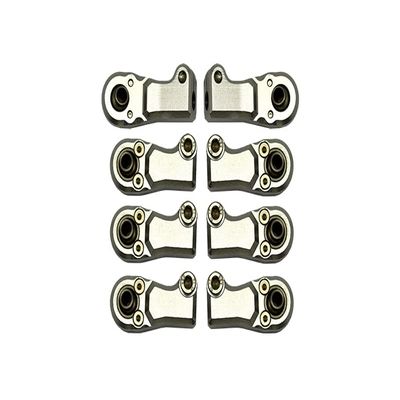 8pc Set Aluminum Clockwise and Anticlockwise Ball Ends for Original Rear Link Bar Axial 1/6 SCX6 4WD AXI05000T1 by GPM (Silver)