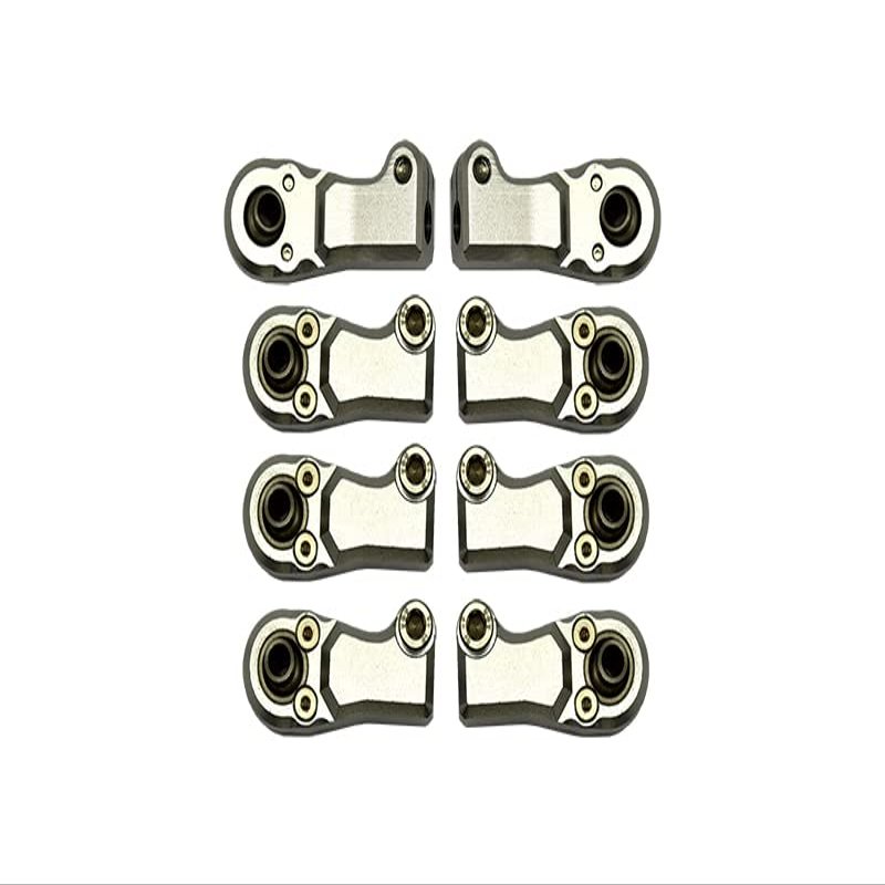 8pc Set Aluminum Clockwise and Anticlockwise Ball Ends for Original Rear Link Bar Axial 1/6 SCX6 4WD AXI05000T1 by GPM (Silver)