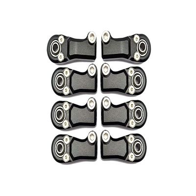 8pc Set Aluminum Clockwise and Anticlockwise Ball Ends for Original Rear Link Bar Axial 1/6 SCX6 4WD AXI05000T1 by GPM (Black)
