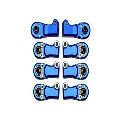 8pc Set Aluminum Clockwise and Anticlockwise Ball Ends for Original Rear Link Bar Axial 1/6 SCX6 4WD AXI05000T1 by GPM (Blue)
