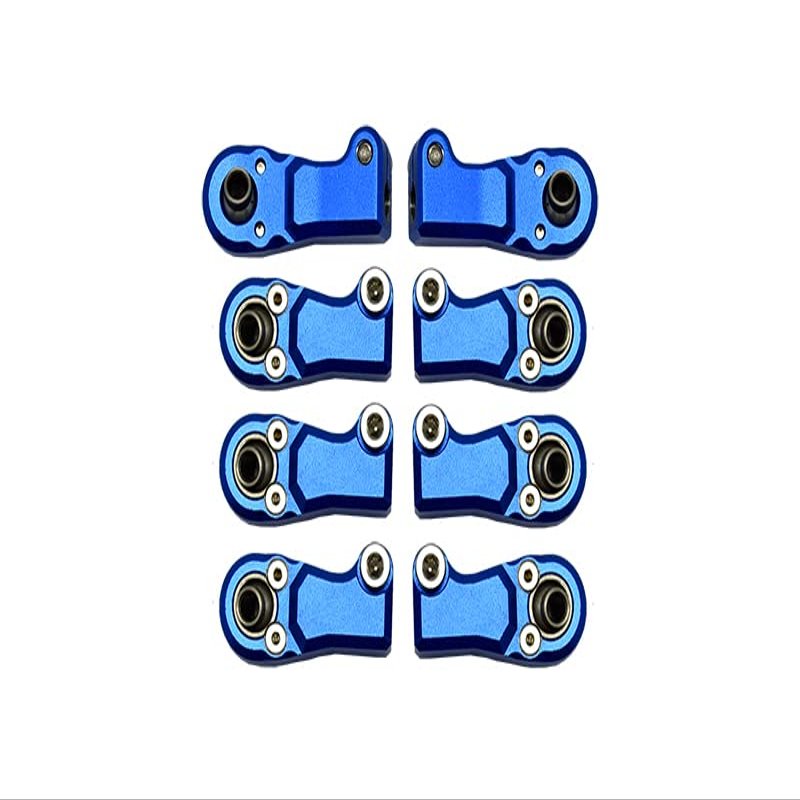 8pc Set Aluminum Clockwise and Anticlockwise Ball Ends for Original Rear Link Bar Axial 1/6 SCX6 4WD AXI05000T1 by GPM (Blue)