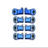 8pc Set Aluminum Clockwise and Anticlockwise Ball Ends for Original Rear Link Bar Axial 1/6 SCX6 4WD AXI05000T1 by GPM (Blue) view 1