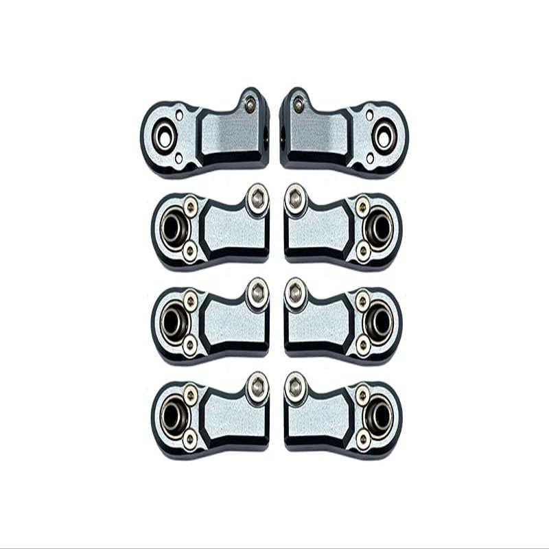 8pc Set Aluminum Clockwise and Anticlockwise Ball Ends for Original Rear Link Bar Axial 1/6 SCX6 4WD AXI05000T1 by GPM (Gray)