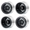 Maleonn 4PCS 2.9 Beadlock Wheels Rims for 1/6 RC Crawler Car Axial SCX6 Wheels AXI05000 Upgrades Aluminum Alloy Wheel Hub Set, Black view 1