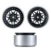 Maleonn 4PCS 2.9 Beadlock Wheels Rims for 1/6 RC Crawler Car Axial SCX6 Wheels AXI05000 Upgrades Aluminum Alloy Wheel Hub Set, Black view 4