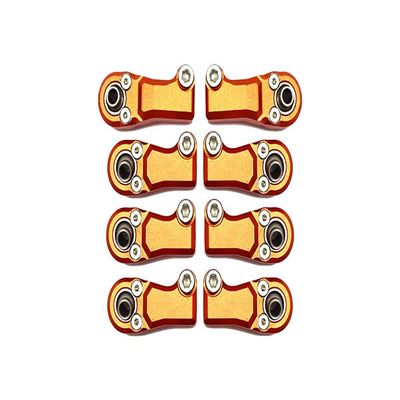 8pc Set Aluminum Clockwise and Anticlockwise Ball Ends for Original Rear Link Bar Axial 1/6 SCX6 4WD AXI05000T1 by GPM (Orange)