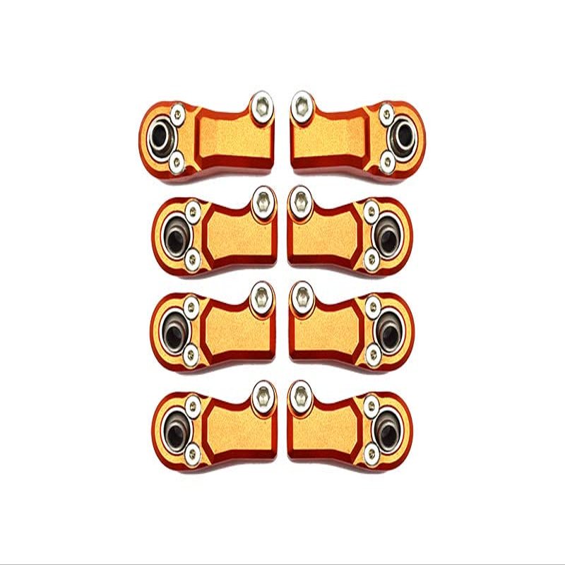 8pc Set Aluminum Clockwise and Anticlockwise Ball Ends for Original Rear Link Bar Axial 1/6 SCX6 4WD AXI05000T1 by GPM (Orange)