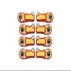 8pc Set Aluminum Clockwise and Anticlockwise Ball Ends for Original Rear Link Bar Axial 1/6 SCX6 4WD AXI05000T1 by GPM (Orange) view 1