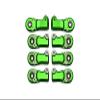 8pc Set Aluminum Clockwise and Anticlockwise Ball Ends for Original Rear Link Bar Axial 1/6 SCX6 4WD AXI05000T1 by GPM (Green) view 1
