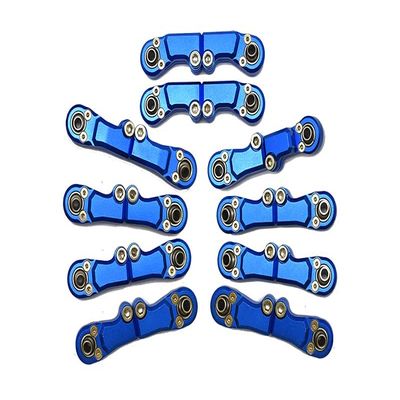20pc Set Aluminum Clockwise and Anticlockwise Completed Ball Ends for Original Full Set Link Bar Axial 1/6 SCX6 4WD AXI05000T1by GPM (Blue)