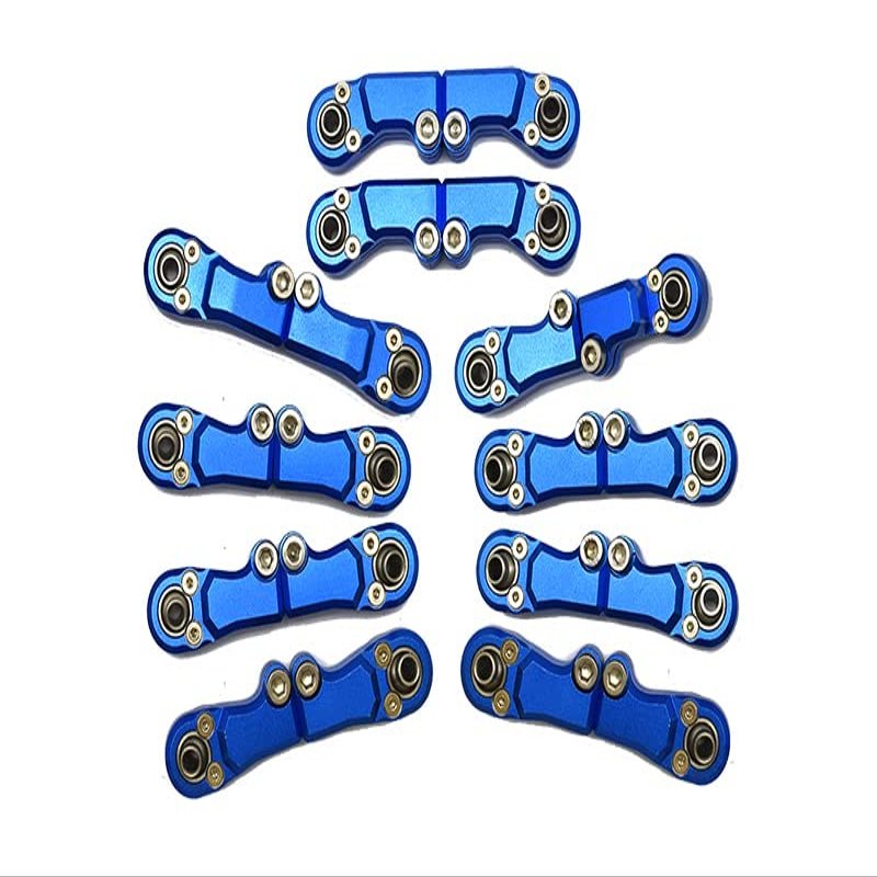 20pc Set Aluminum Clockwise and Anticlockwise Completed Ball Ends for Original Full Set Link Bar Axial 1/6 SCX6 4WD AXI05000T1by GPM (Blue)