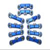 20pc Set Aluminum Clockwise and Anticlockwise Completed Ball Ends for Original Full Set Link Bar Axial 1/6 SCX6 4WD AXI05000T1by GPM (Blue) view 1