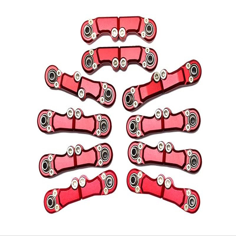 20pc Set Aluminum Clockwise and Anticlockwise Completed Ball Ends for Original Full Set Link Bar Axial 1/6 SCX6 4WD AXI05000T1by GPM (red)