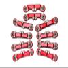 20pc Set Aluminum Clockwise and Anticlockwise Completed Ball Ends for Original Full Set Link Bar Axial 1/6 SCX6 4WD AXI05000T1by GPM (red) view 1