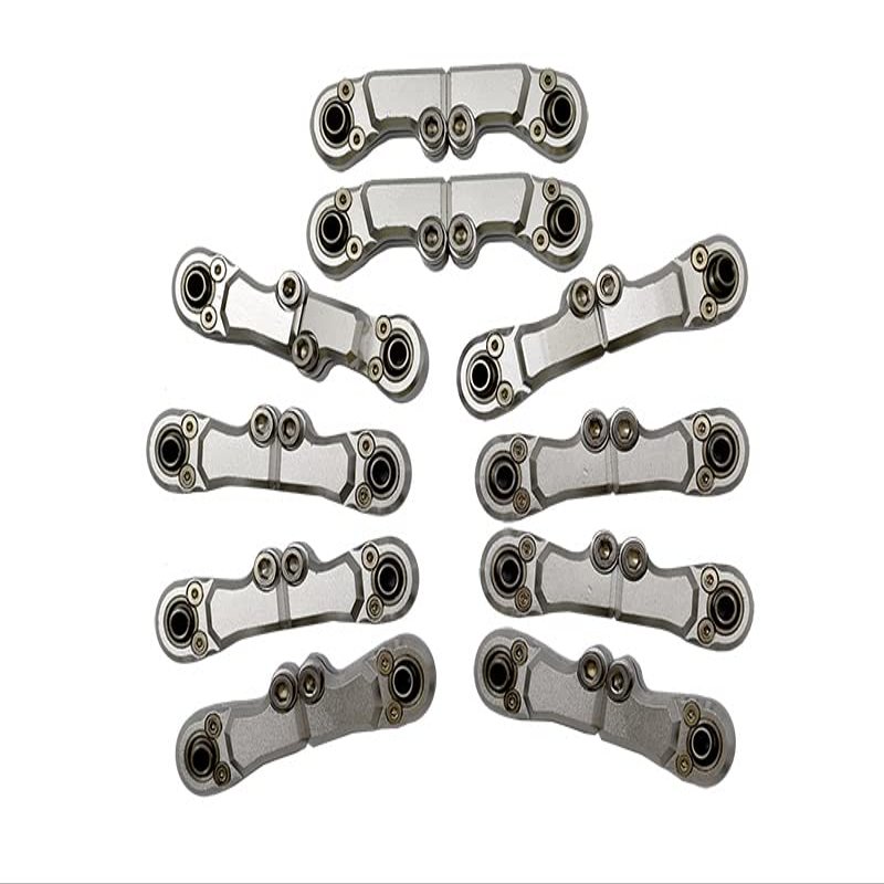 20pc Set Aluminum Clockwise and Anticlockwise Completed Ball Ends for Original Full Set Link Bar Axial 1/6 SCX6 4WD AXI05000T1by GPM (Silver)