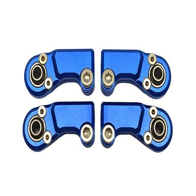 4pc Set Aluminum Clockwise and Anticlockwise Ball Ends for Original Front Steering Tie Rod Axial 1/6 SCX6 4WD AXI105000T1 by GPM (Blue)