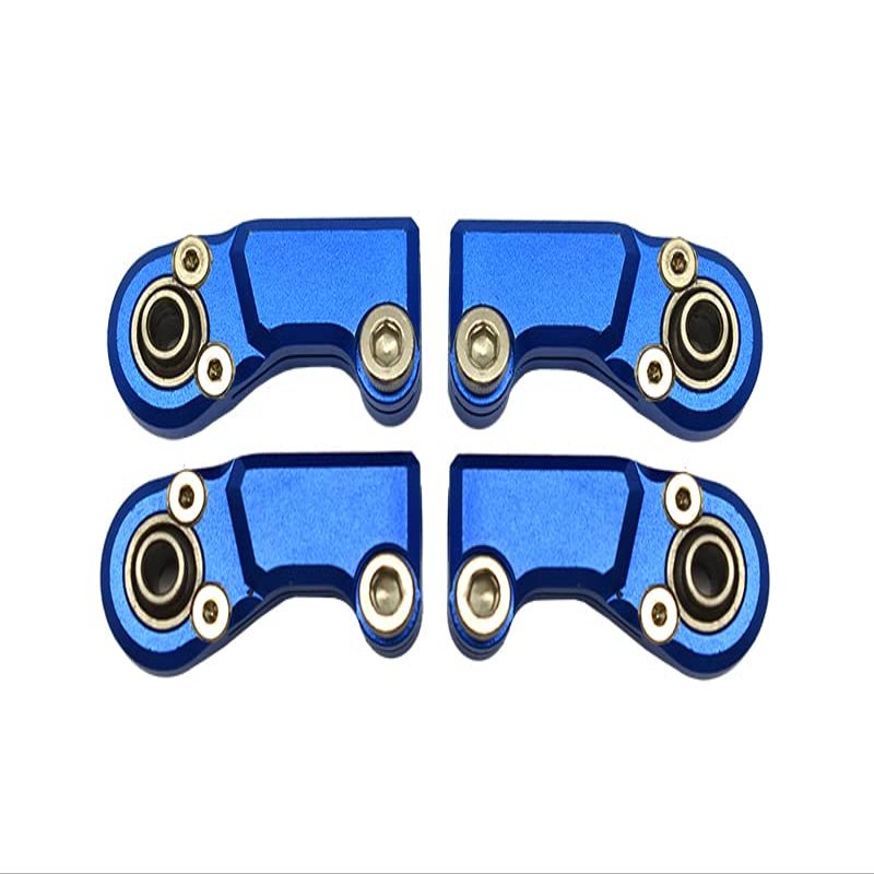 4pc Set Aluminum Clockwise and Anticlockwise Ball Ends for Original Front Steering Tie Rod Axial 1/6 SCX6 4WD AXI105000T1 by GPM (Blue)