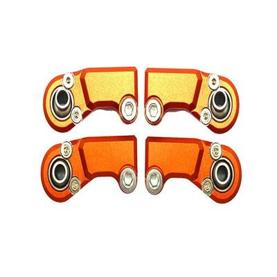 4pc Set Aluminum Clockwise and Anticlockwise Ball Ends for Original Front Steering Tie Rod Axial 1/6 SCX6 4WD AXI105000T1 by GPM (Orange)