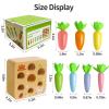 Skrtuan Wooden Toys for 3 Year Old Toddlers Baby Boys and Girls, Montessori Toy Carrot Harvest Game Shape & Sorting Matching Puzzle, Educational Developmental Birthday Gifts for Babies view 3