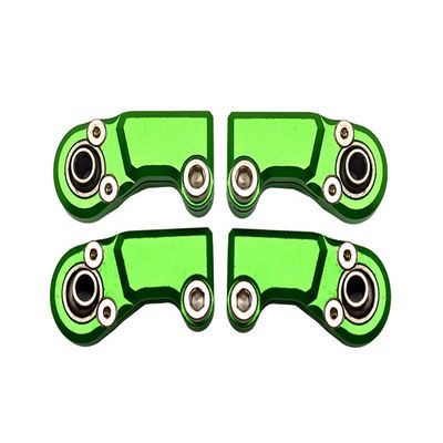 4pc Set Aluminum Clockwise and Anticlockwise Ball Ends for Original Front Steering Tie Rod Axial 1/6 SCX6 4WD AXI105000T1 by GPM (Green)