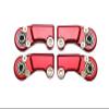 4pc Set Aluminum Clockwise and Anticlockwise Ball Ends for Original Front Steering Tie Rod Axial 1/6 SCX6 4WD AXI105000T1 by GPM (red) view 1