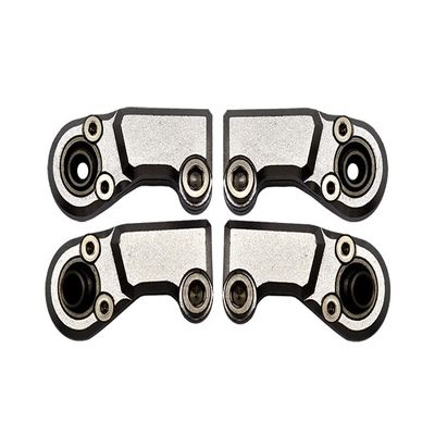 4pc Set Aluminum Clockwise and Anticlockwise Ball Ends for Original Front Steering Tie Rod Axial 1/6 SCX6 4WD AXI105000T1 by GPM (Silver)