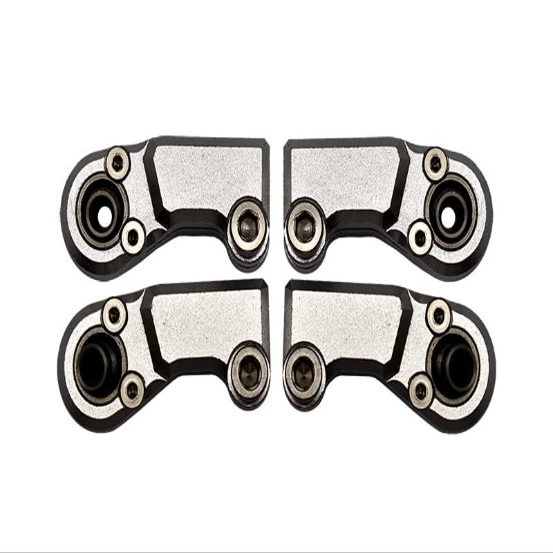4pc Set Aluminum Clockwise and Anticlockwise Ball Ends for Original Front Steering Tie Rod Axial 1/6 SCX6 4WD AXI105000T1 by GPM (Silver)