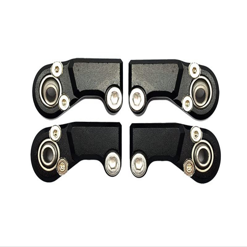4pc Set Aluminum Clockwise and Anticlockwise Ball Ends for Original Front Steering Tie Rod Axial 1/6 SCX6 4WD AXI105000T1 by GPM (Black)