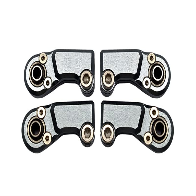 4pc Set Aluminum Clockwise and Anticlockwise Ball Ends for Original Front Steering Tie Rod Axial 1/6 SCX6 4WD AXI105000T1 by GPM (Gray)