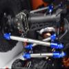 4pc Set Aluminum Clockwise and Anticlockwise Ball Ends for Original Front Steering Tie Rod Axial 1/6 SCX6 4WD AXI105000T1 by GPM (Gray) view 2
