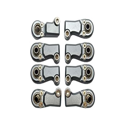 8pc Set Aluminum Clockwise and Anticlockwise Ball Ends for Original Front Link Bar Axial 1/6 SCX6 4WD AXI150000T1 by GPM (Silver)