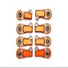 8pc Set Aluminum Clockwise and Anticlockwise Ball Ends for Original Front Link Bar Axial 1/6 SCX6 4WD AXI150000T1 by GPM (Orange) view 1