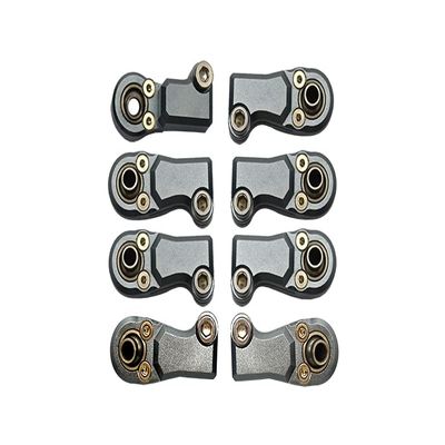 8pc Set Aluminum Clockwise and Anticlockwise Ball Ends for Original Front Link Bar Axial 1/6 SCX6 4WD AXI150000T1 by GPM (Gray)