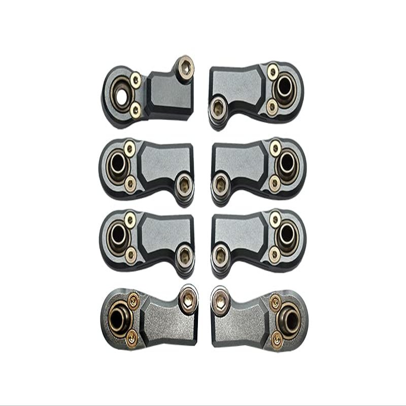 8pc Set Aluminum Clockwise and Anticlockwise Ball Ends for Original Front Link Bar Axial 1/6 SCX6 4WD AXI150000T1 by GPM (Gray)