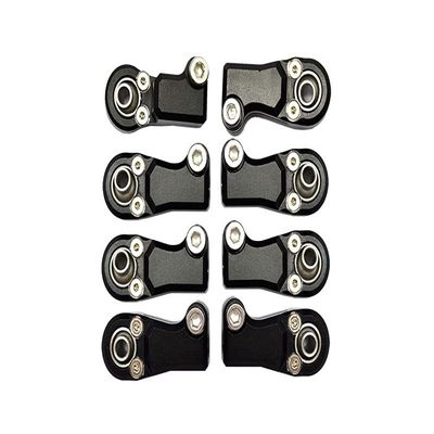 8pc Set Aluminum Clockwise and Anticlockwise Ball Ends for Original Front Link Bar Axial 1/6 SCX6 4WD AXI150000T1 by GPM (Black)