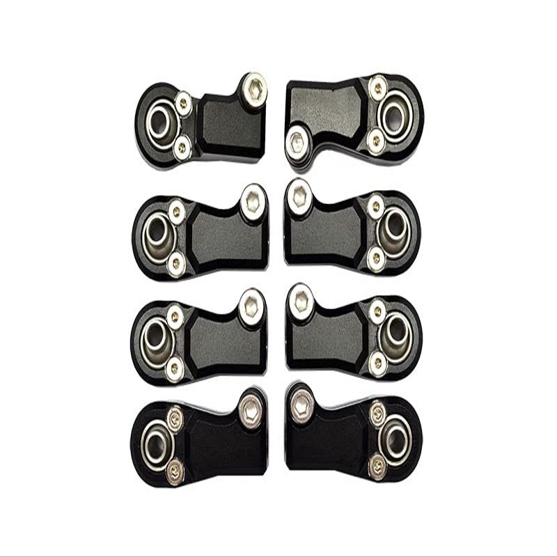 8pc Set Aluminum Clockwise and Anticlockwise Ball Ends for Original Front Link Bar Axial 1/6 SCX6 4WD AXI150000T1 by GPM (Black)