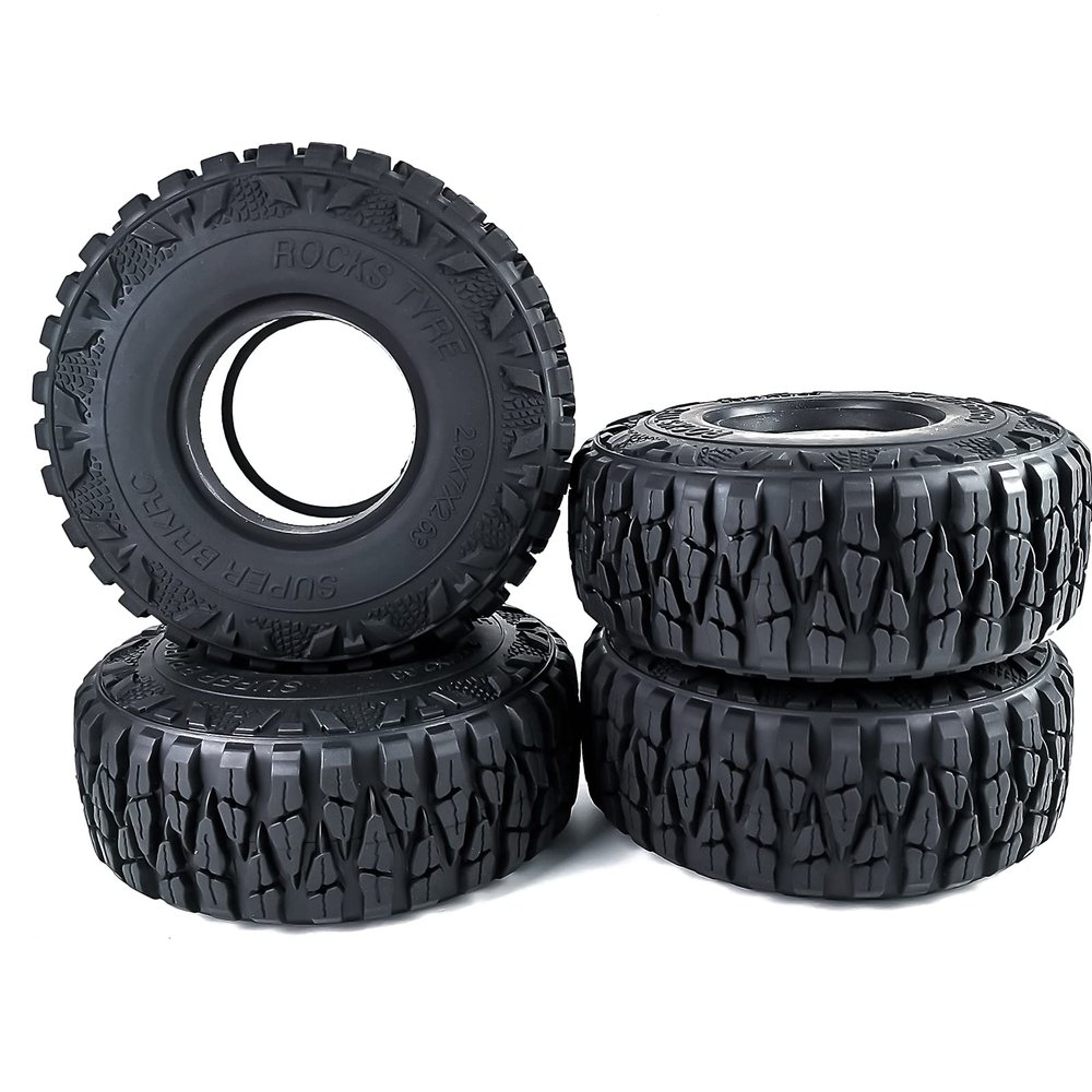 Maleonn 4PCS 2.9 Beadlock Wheels Rubber Tires 182mm for 1/6 RC Crawler Car Axial SCX6 Tires AXI05000 Upgrades RC Crawler Car Accessorie