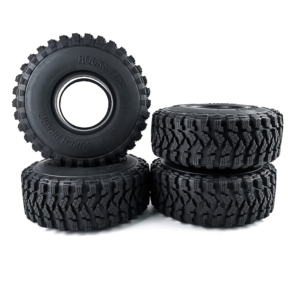 Maleonn 4PCS 2.9 Beadlock Wheels Rubber Tires 182mm for Axial SCX6 Tires AXI05000 1/6 RC Crawler Car Accessorie SCX6 Upgrades