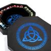 DND Dice Tray - Premium 9 Inch Tray Dungeons and Dragons - Exquisitely Detailed Blue World Tree & Triquetra Design - Perfect Rolling & Box Storage to Protect Your Dice for D&D and RPG view 1