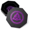 DND Dice Tray - Premium 9 Inch Tray Dungeons and Dragons - Exquisitely Detailed Purple World Tree & Triquetra Design - Perfect Rolling & Box Storage to Protect Your Dice for D&D and RPG view 4