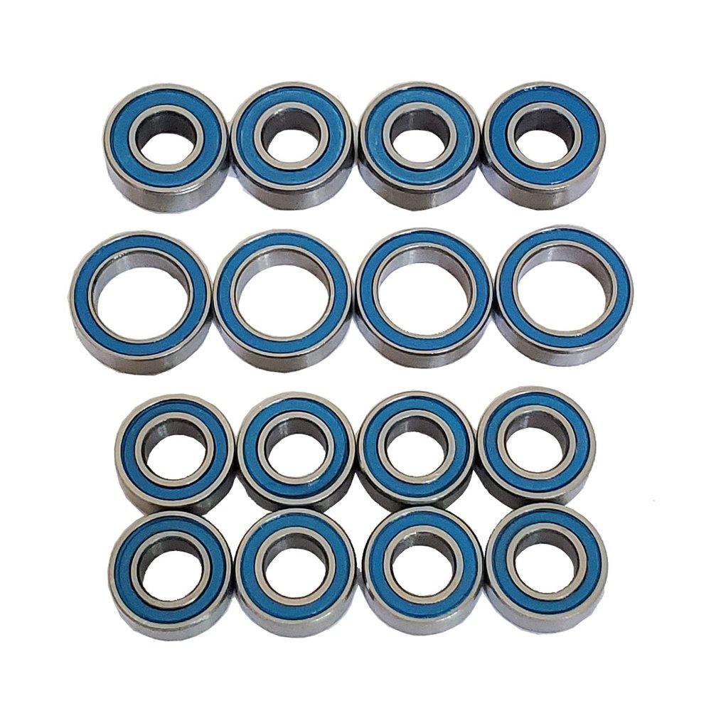 AMOGOT 16Pcs RC Rubber Sealed Ball Bearings Kit for Tamiya TT-02 TT02 1/10 RC Parts